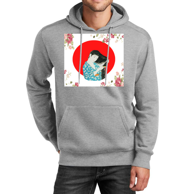 Geisha Combing Her Hair 1920 Poster Trending Green Unisex Hoodie by gavrikashten0 | Artistshot