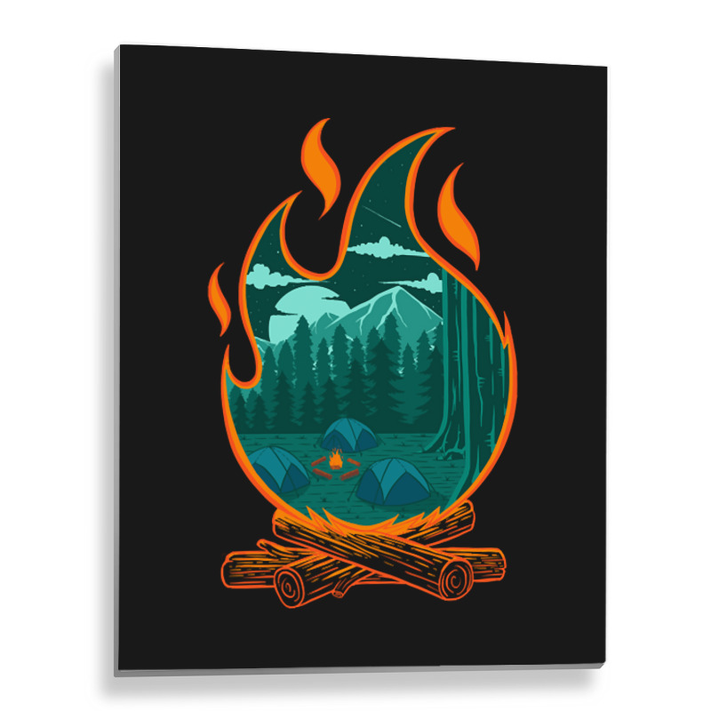 Campfire Adventure Camping Metal Print Vertical | Artistshot