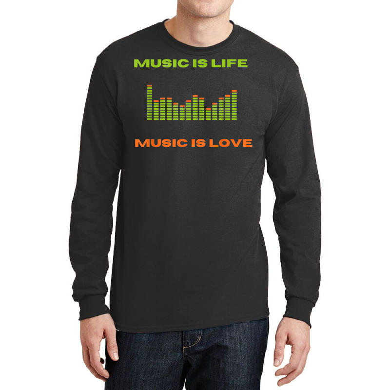 Music Is Life Music Is Love Equalizer Spectrum Analyzer T Shirt Long Sleeve Shirts by kleebbi | Artistshot