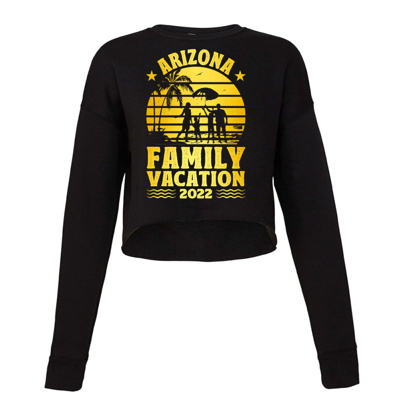 Arizona Family Vacation 2022 Gold Summer Vacation Trip Palm Trees Cropped Sweater by stumbledfeatures425 | Artistshot