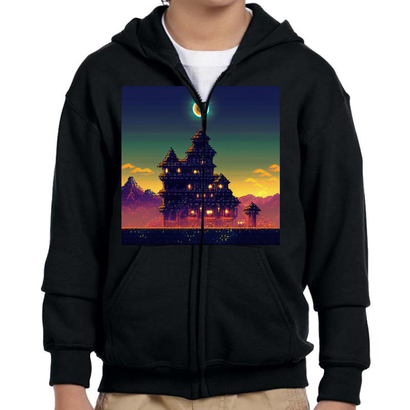 Castle In The Night Youth Zipper Hoodie | Artistshot