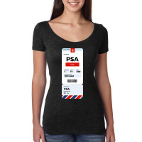 Pisa Boarding Pass Women's Triblend Scoop T-shirt | Artistshot