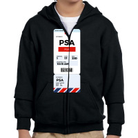 Pisa Boarding Pass Youth Zipper Hoodie | Artistshot