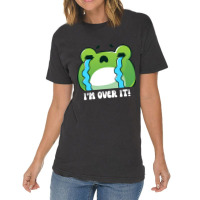 Big Frog Crying - I'm Over It Heartbreak Quotes Vintage T-shirt | Artistshot