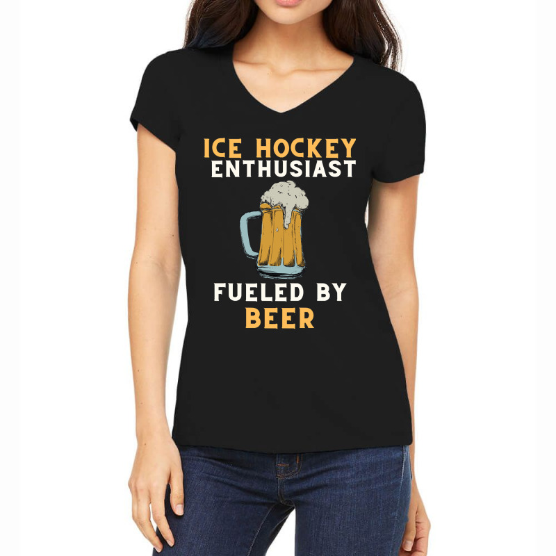 Beer Fueled Ice Hockey Women's V-Neck T-Shirt by davidozoan | Artistshot