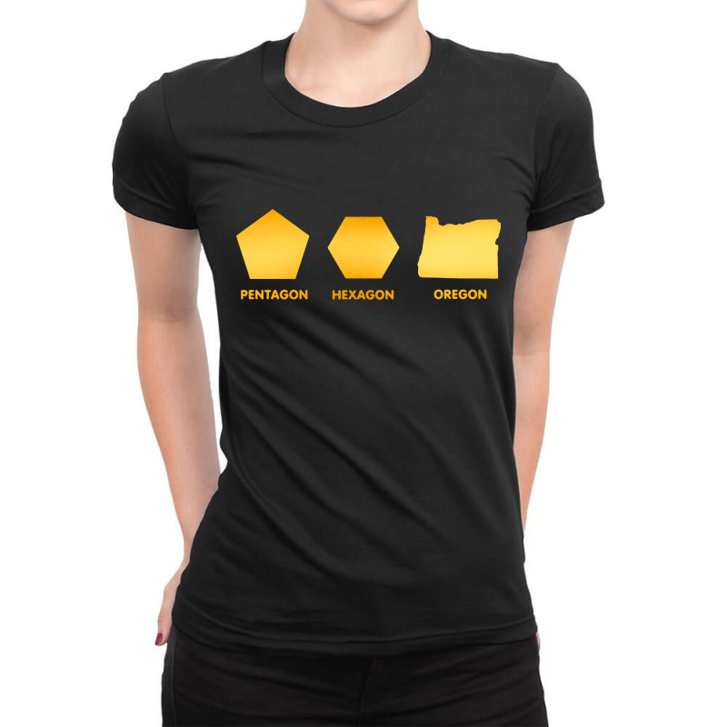 Pentagon Hexagon Oregon Ladies Fitted T-Shirt by Jovanka Tees | Artistshot