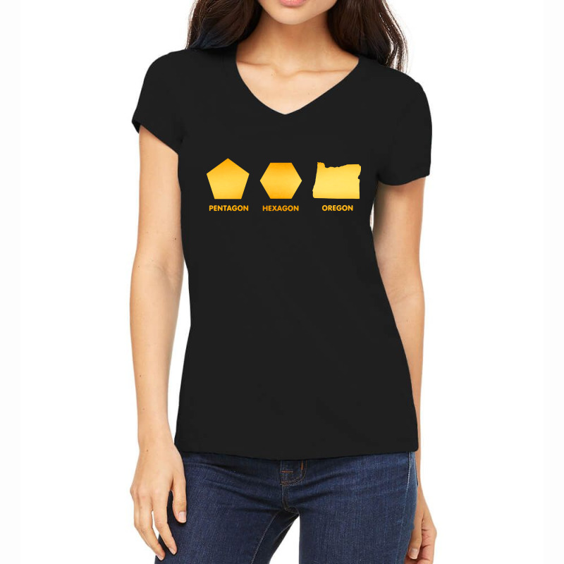 Pentagon Hexagon Oregon Women's V-Neck T-Shirt by Jovanka Tees | Artistshot