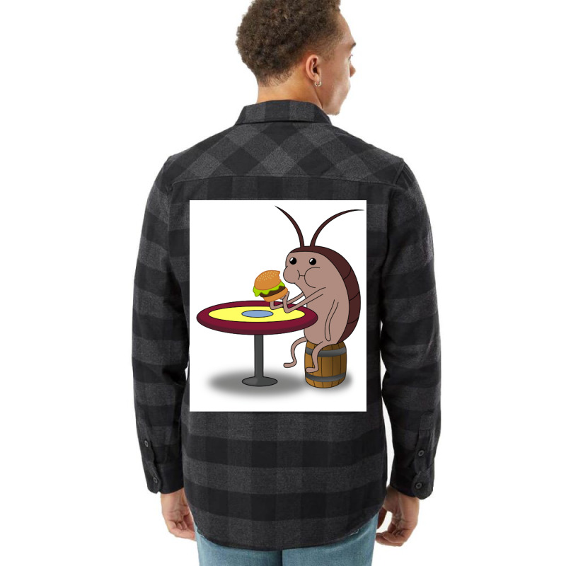 Roach Eating A Krabby Patty Poster Girl Flannel Shirt | Artistshot