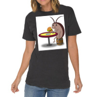 Roach Eating A Krabby Patty Poster Girl Vintage T-shirt | Artistshot