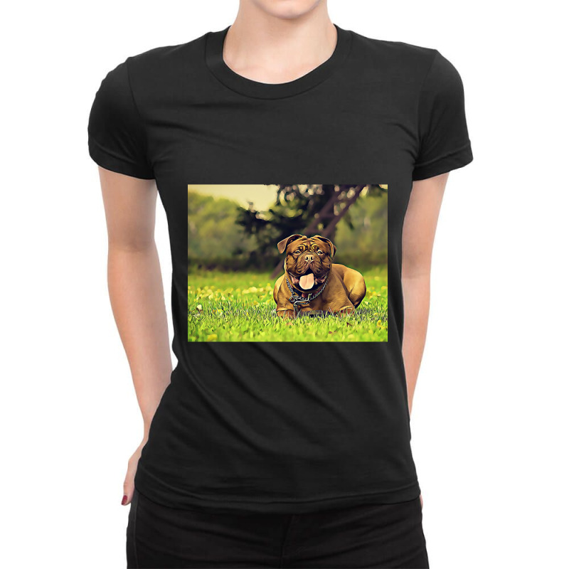 Pitbull Vibrant Painting Ladies Fitted T-Shirt by saddestrent378 | Artistshot