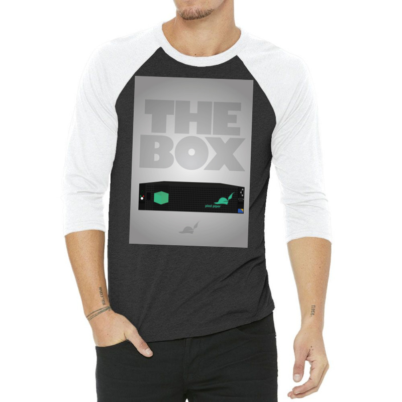 The Box By Pied Piper Poster Blue 3/4 Sleeve Shirt | Artistshot