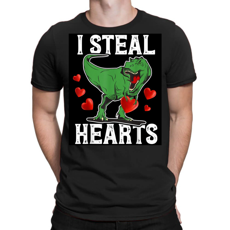 I Steal Hearts Dinosaur Funny Valentines Day Poster Girl T-shirt | Artistshot