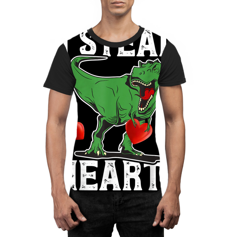 I Steal Hearts Dinosaur Funny Valentines Day Poster Girl Graphic T-shirt | Artistshot