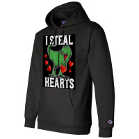 I Steal Hearts Dinosaur Funny Valentines Day Poster Girl Champion Hoodie | Artistshot