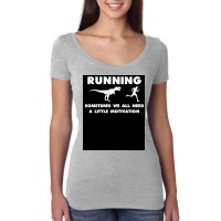 Funny Running Runner Motivation Dinosaur Raptor Gag Gift Poster Boy Women's Triblend Scoop T-shirt | Artistshot