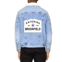 Brookfield Massachusetts Road Sign. Unisex Sherpa-lined Denim Jacket | Artistshot