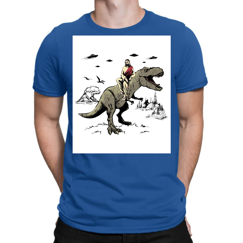 Jesus Riding On A Dinosaur Jesus Dinosaur Poster Tumblr T-Shirt by gavrikashten0 | Artistshot