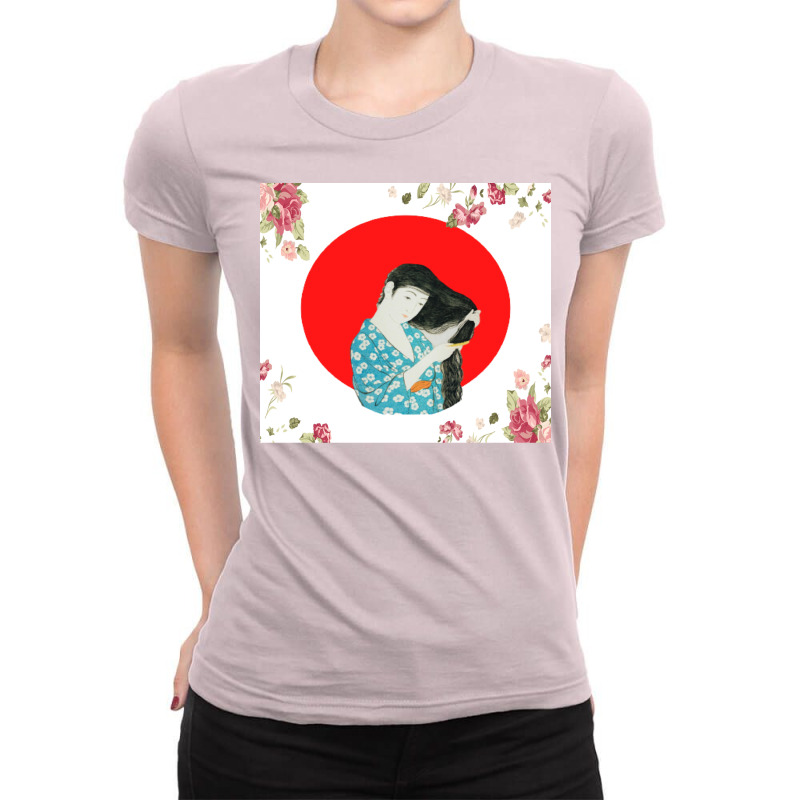 Geisha Combing Her Hair 1920 Poster Vintage Ladies Fitted T-Shirt by behanatoffox | Artistshot