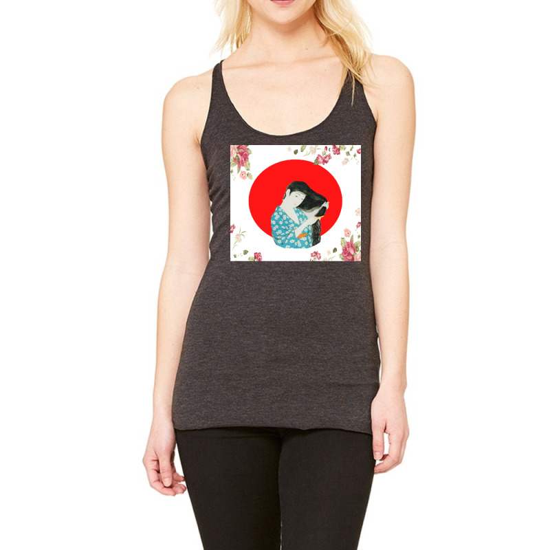 Geisha Combing Her Hair 1920 Poster Vintage Racerback Tank by behanatoffox | Artistshot