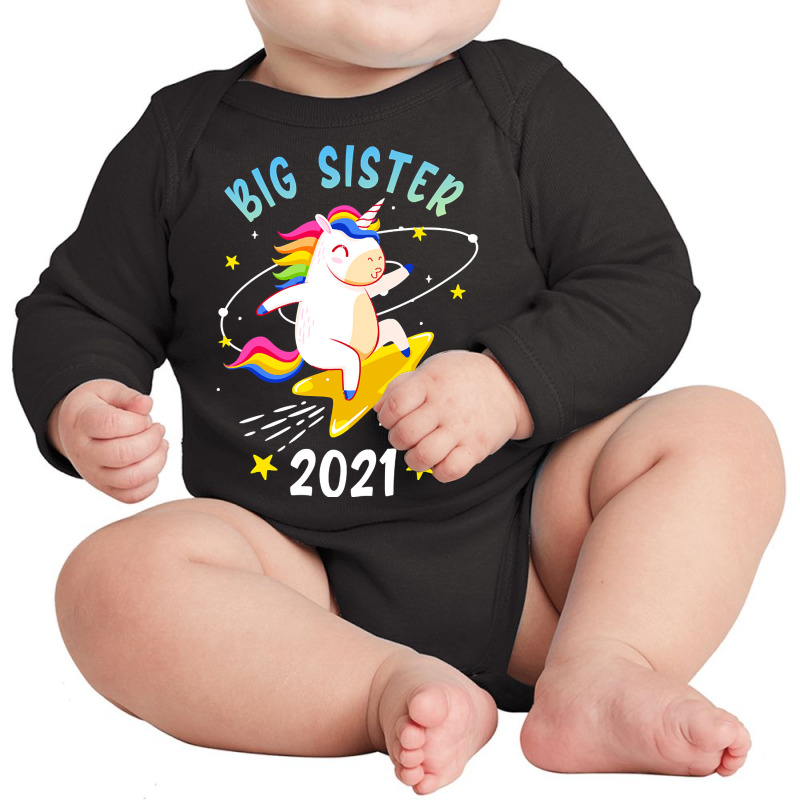 Big Sister 2021 Unicorn Sibling Girls Long Sleeve Baby Bodysuit by bunchfencing71 | Artistshot