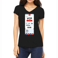 Campinas Boarding Pass Women's V-neck T-shirt | Artistshot