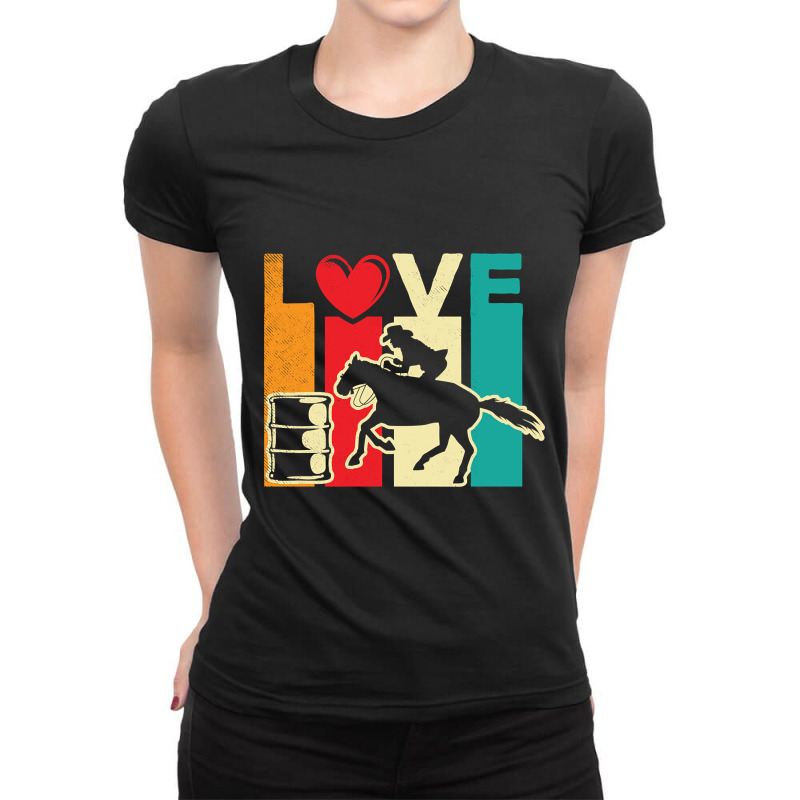 Barrel Racing Love Art Retro Style Theme Ladies Fitted T-Shirt by kundalinitrampled75 | Artistshot