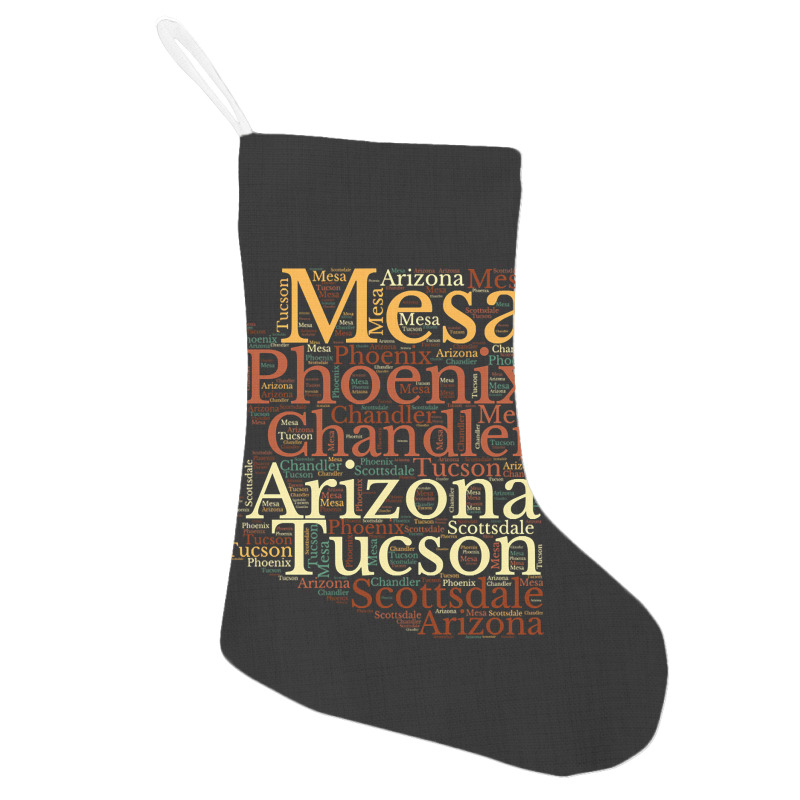 Arizona Map And Cities Holiday Stocking | Artistshot