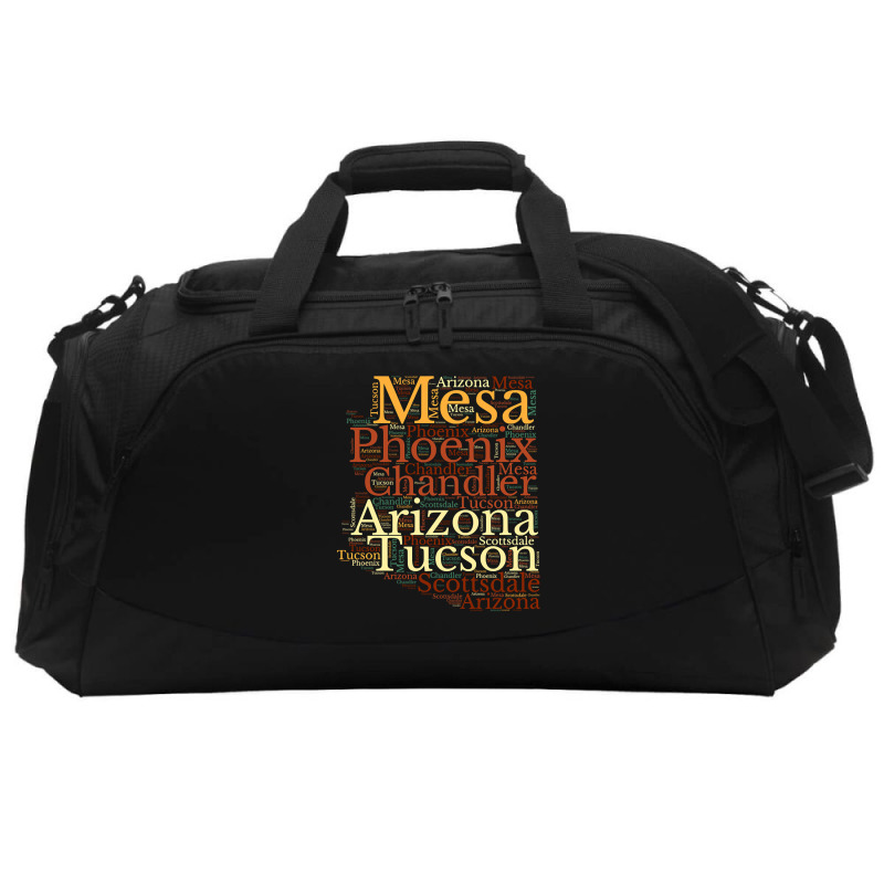 Arizona Map And Cities Active Duffel | Artistshot