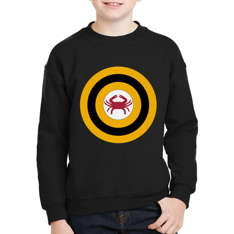 Captain Crab Shield Youth Sweatshirt by kayakbetween30 | Artistshot