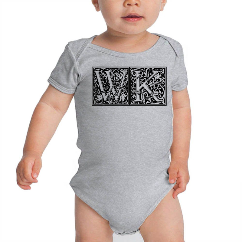 Wk   Initials W K Name Surname Onomastics Onomatology T Shirt Baby Bodysuit by sheritl9tl | Artistshot