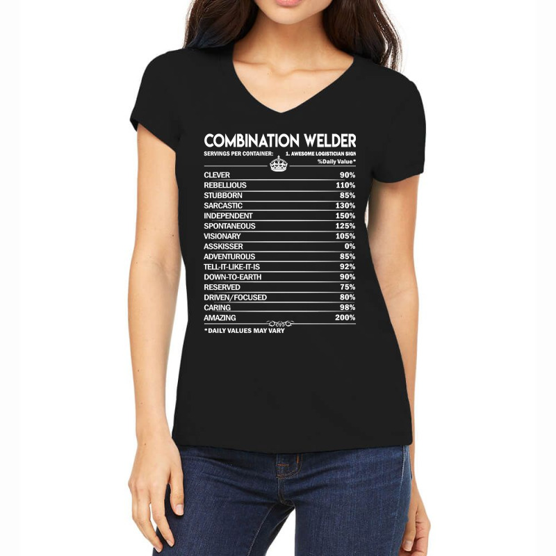 Combination Welder T Shirt - Combination Welder Factors Daily Gift Ite Women's V-Neck T-Shirt by dealgummy642 | Artistshot