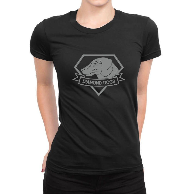 Metal Gear Solid   Diamond Dogs (gray) Ladies Fitted T-Shirt by PatrickDougherty | Artistshot