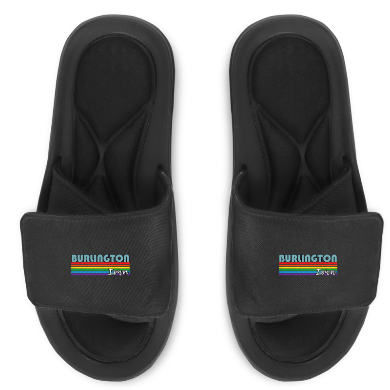 Burlington Iowa Pride Shirt Burlington Lgbt Gift Lgbtq Supporter Tee P Slide Sandal | Artistshot