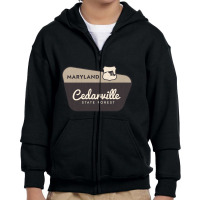 Cedarville State Forest Maryland Welcome Sign Youth Zipper Hoodie | Artistshot