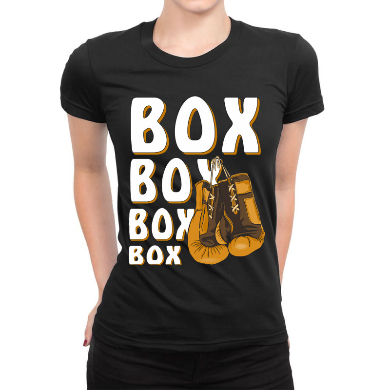 Boxing Gloves Box Ladies Fitted T-Shirt by cryingdappled109 | Artistshot