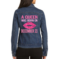 Pink Lips - Birthday December 22 22nd Ladies Denim Jacket | Artistshot