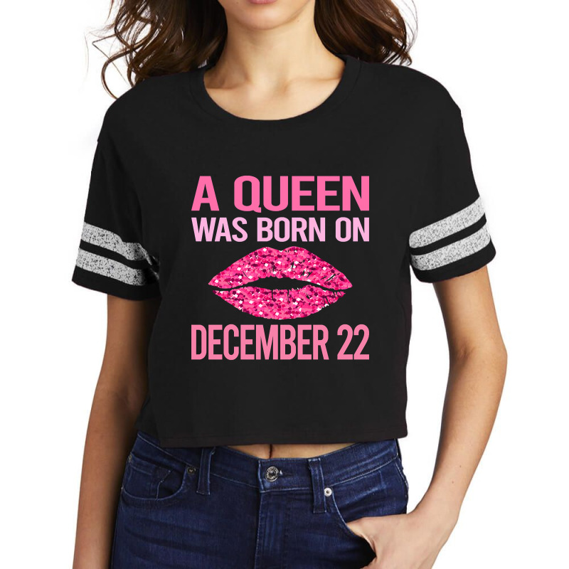 Pink Lips - Birthday December 22 22nd Scorecard Crop Tee by cubicgetting01 | Artistshot