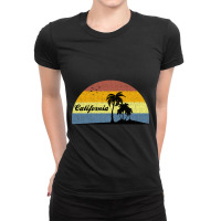 California Funny Vintage Summer Palm Tree Design Ladies Fitted T-shirt | Artistshot