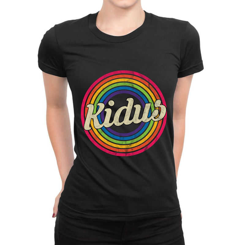 Kidus - Retro Rainbow Faded-style Ladies Fitted T-Shirt by geishascessation326 | Artistshot