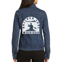 Bullard Lake Canoeing Michigan Ladies Denim Jacket | Artistshot