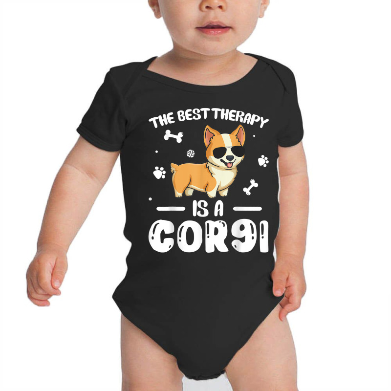 The Best Therapy Is A Corgi Dog Lover Owner Funny T Shirt Baby Bodysuit by barrydygertkkx | Artistshot