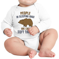 People In Sleeping Bags Bear Long Sleeve Baby Bodysuit | Artistshot