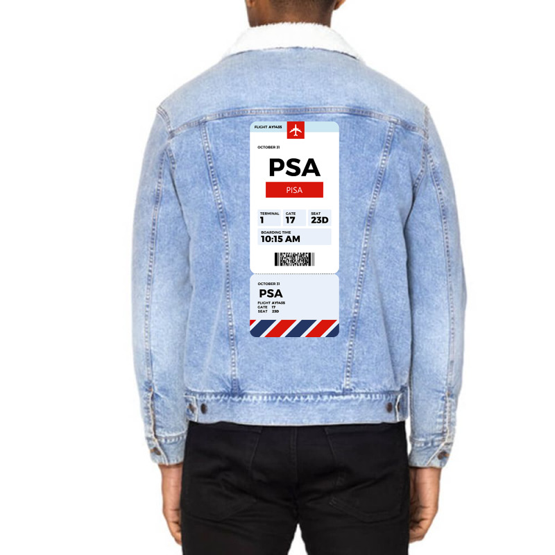 Pisa Boarding Pass Unisex Sherpa-lined Denim Jacket | Artistshot