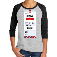 Pisa Boarding Pass Youth 3/4 Sleeve | Artistshot