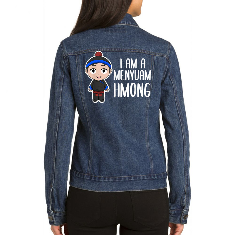 Hmong Miao Proud Traditional Boy Man Hmoob Ethnic Group T Shirt Ladies Denim Jacket by ardylanda | Artistshot