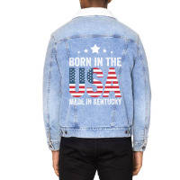 Born In The Usa Made And Raised In Kentucky Unisex Sherpa-lined Denim Jacket | Artistshot