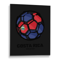 Costa Rica Football Country Flag Metal Print Vertical | Artistshot