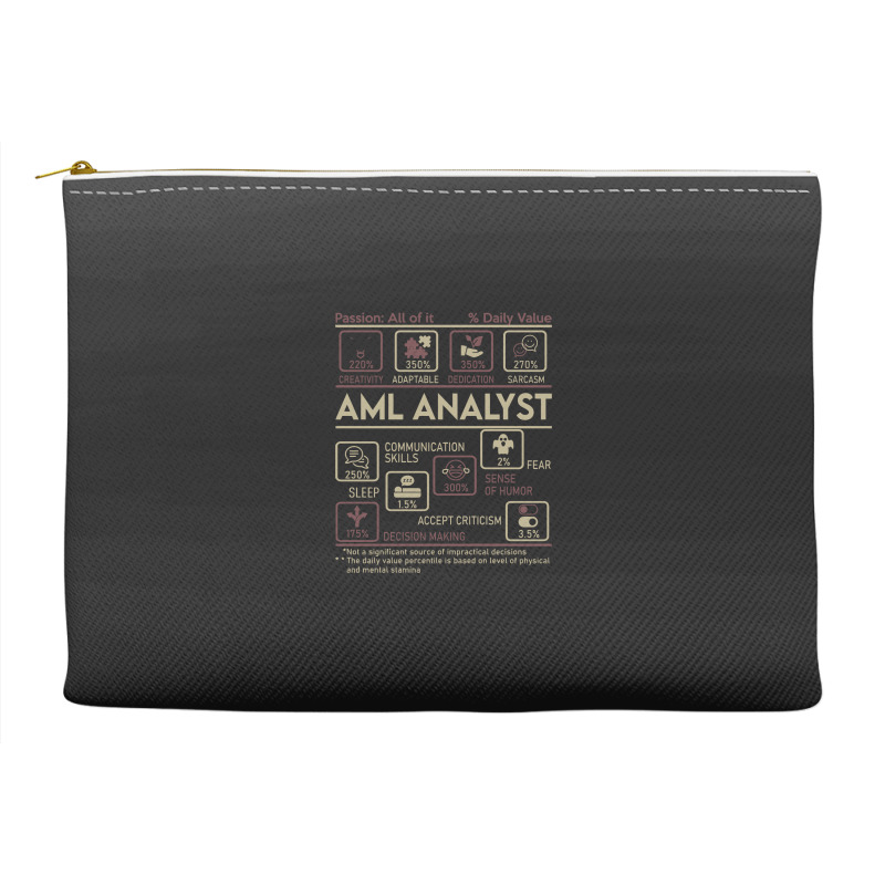 Aml Analyst T Shirt   Multitasking Daily Value Gift Item Tee Accessory Pouches | Artistshot