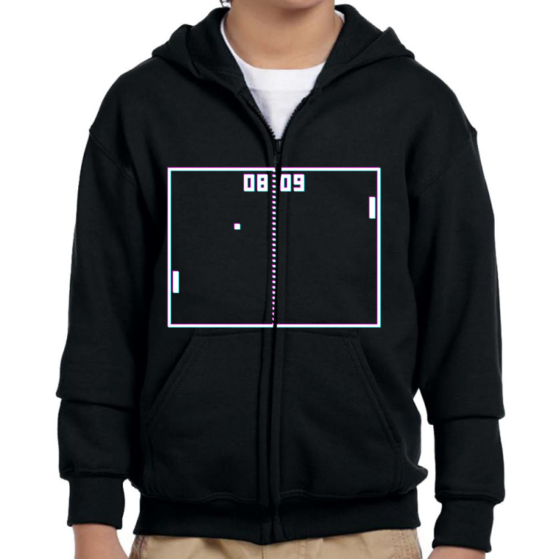 Trending Pong Game Retro Vintage Video Gamer Crt Screen Effect Gaming Youth Zipper Hoodie by Estrada Link | Artistshot