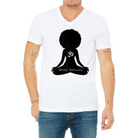 Womens Divine Feminine Black Girl Yoga Self Love Om Wellness T Shirt V-neck Tee | Artistshot